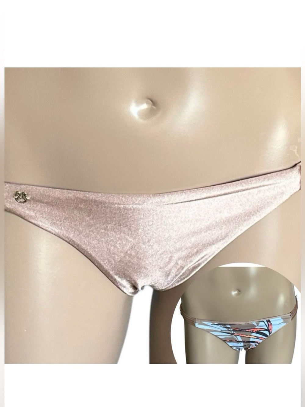 Maaji Strappy Floral Reversible Signature Side Straps Bikini Bottom Swimwear